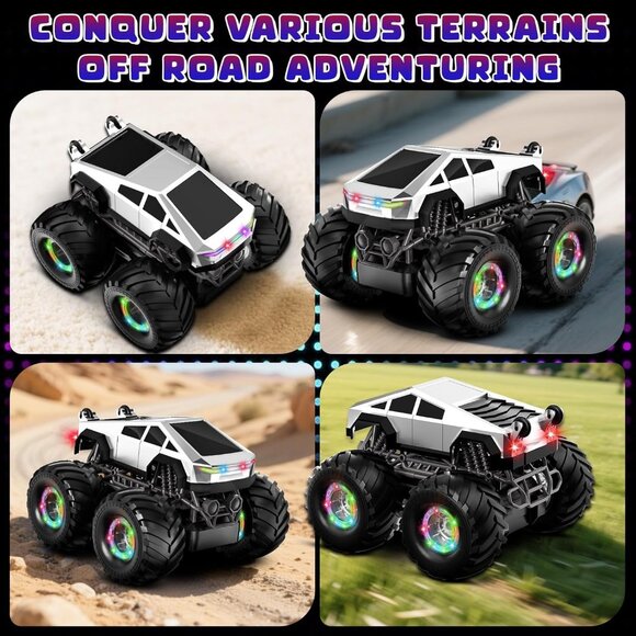 Remote Control Car 1:18 Amphibious 4WD Off-Road RC Trucks 360° Rotating Monsters - Picture 4 of 7